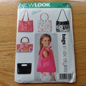 Vintage Purse Sewing Pattern UNCUT Handbags Strap Clutch Handles 6391